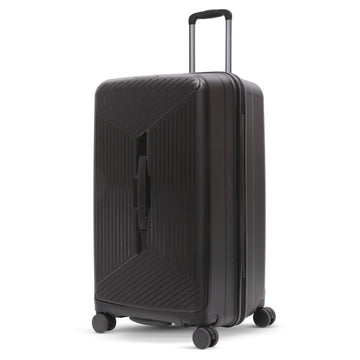 Aerolite Large 108L Premium Polypropylene Hard Shell Check in Checked Hold Travel Spinner Luggage Suitcase Trunk with 4 + 1 Wheels , TSA Approved Lock , YKK Zippers & Antimicrobial Lining (BLACK)